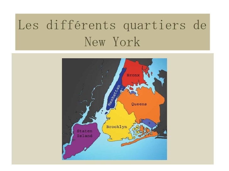 Les différents quartiers de new york