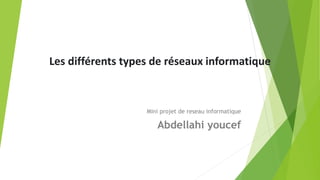 Les différents types de réseaux informatique
Mini projet de reseau informatique
Abdellahi youcef
 