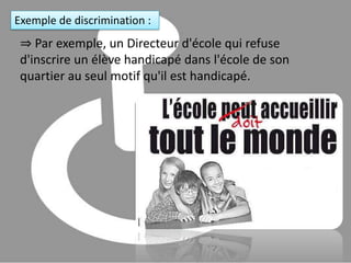 ⇒ Il est interdit de refuser la location d'un logement à une personne en raison de son handicap. Certains bailleurs refusent la location en invoquant des problèmes de sécurité ou d'accessibilité inexistants.