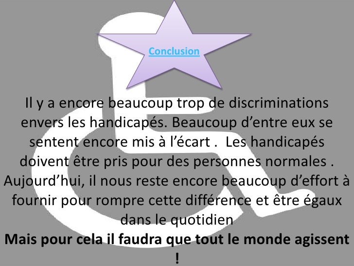 Les Discriminations Envers Les Handicapes Les Discriminations Envers Les Handicapes