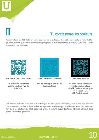 © Unitag SAS 2012 www.unitag.fr 13
VII Tut’assureraslaprésenced’unréseautéléphoniqueadapté.
Diffuser un QR Code dans une z...