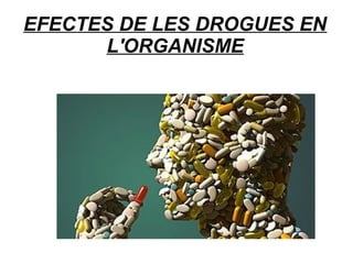 EFECTES DE LES DROGUES EN
L'ORGANISME
 