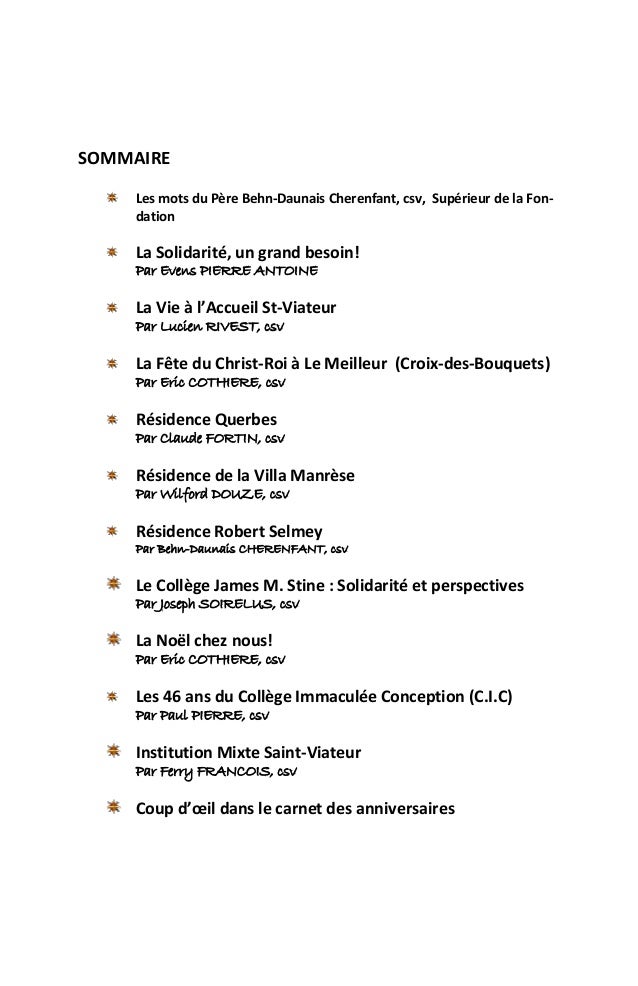 Les Echos Des Viateurs D Haiti