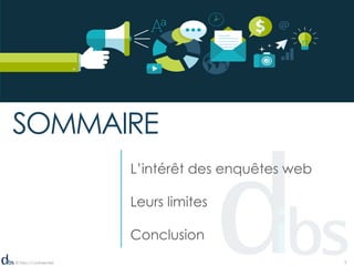 © Dibs I Confidentiel 3
SOMMAIRE
L’intérêt des enquêtes web
Leurs limites
Conclusion
 