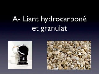 A- Liant hydrocarboné
      et granulat
 