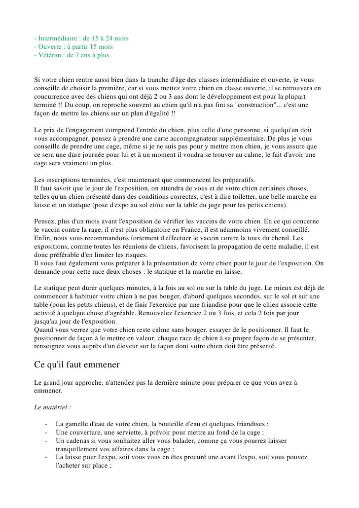 Les expositions canines Les expositions canines