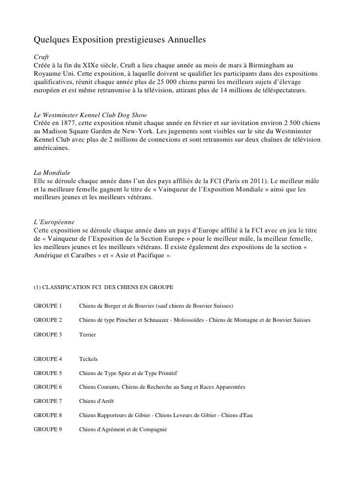 Les expositions canines Les expositions canines