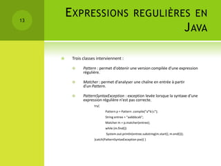 Les expressions régulières en java | PPTX