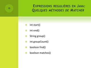 Les expressions régulières en java | PPTX