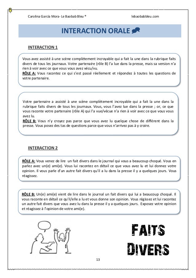 Unite Didactique Les Faits Divers B2