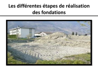 Les différentes étapes de réalisation
des fondations
 