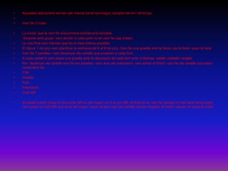 • Aquestes aplicacions servien per marcar tot el recorregut, comptar els km i el temps.
•
• Vam fer 3 rutes:
• La inicial, que la vam fer a la primera sortida amb bicicleta.
Després amb grups vam decidir 3 rutes però no en vam fer cap d’elles.
• La ruta final vam intentar que fos el mes rodona possible.
• El dijous 1 de juny vam planificar la setmana del 6 al 9 de juny. Vam fer una graella amb la feina i qui la faria i quan la faria.
• Vam fer 7 parelles i vam dissenyar els cartells que posarem a cada font.
• A cada cartell hi vam posar una graella amb la descripció de cada font amb 3 idiomes: català, castellà i anglès.
• Per dissenyar els cartells vam fer les parelles i vam anar als ordinadors vam entrar al Word i vam fer els cartells que estan
compostos de:
• Títol
• Graella
• Foto
• Informació
• Codi QR
• Al cartell volíem posar-hi dos codis QR un del mapa i un d’un joc QR. Al final no ho vam fer perquè no vam tenir temps però
vam posar un codi QR que es el del mapa. I quan la gent vegi els cartells hauran d’agafar el mòbil i veuran el mapa al mòbil.
 