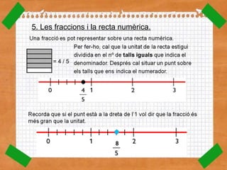 5. Les fraccions i la recta numèrica. = 4 / 5 8 