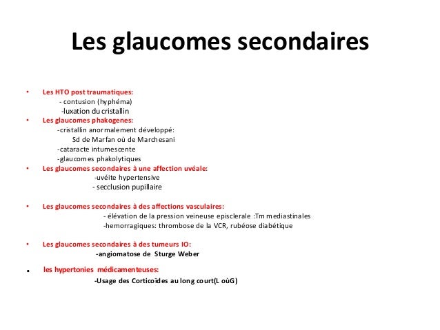 Les glaucomes Les glaucomes