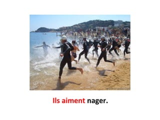 Ils aiment nager.
 