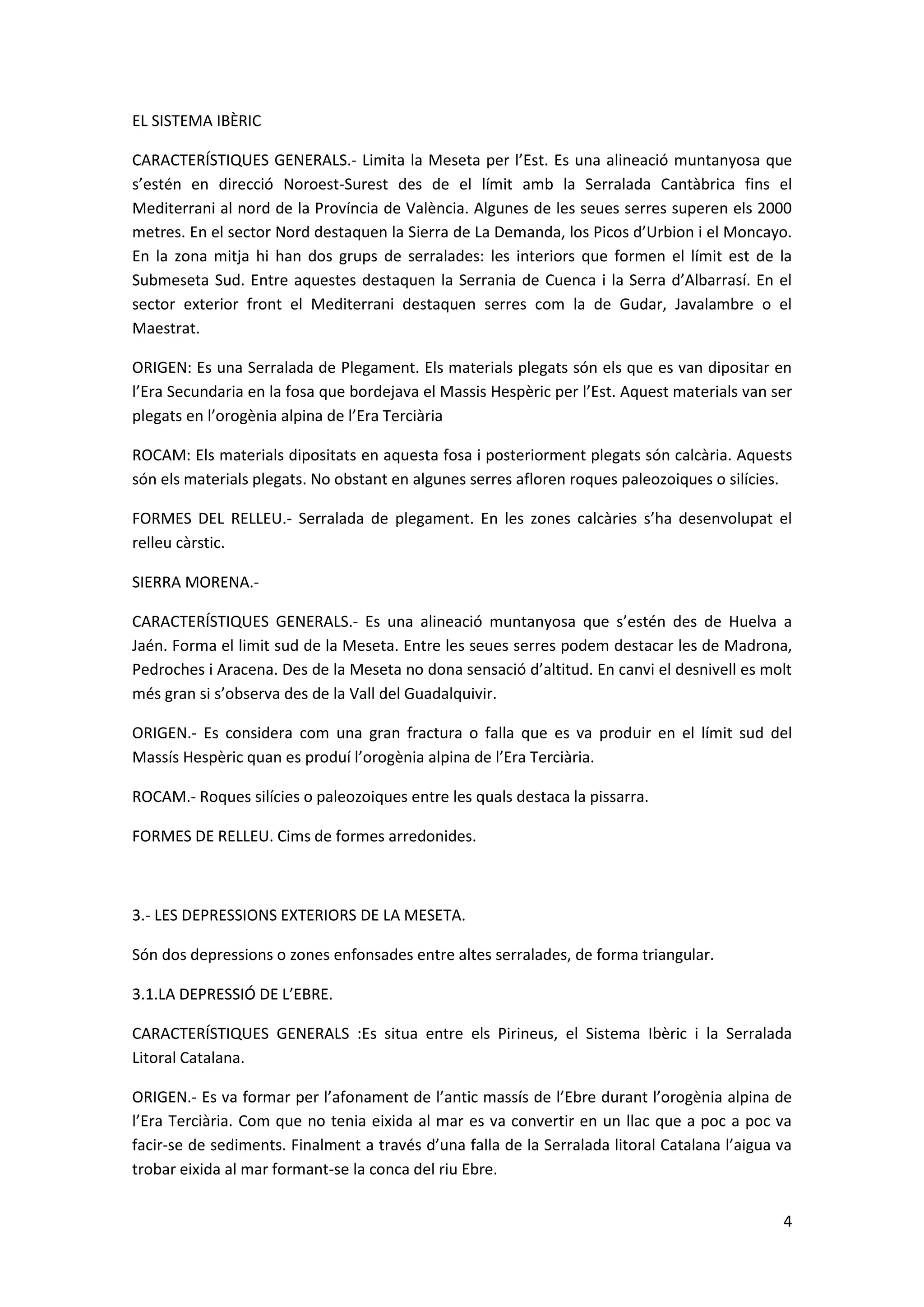 Les grans unitats morfoestructurals del relleu peninsular