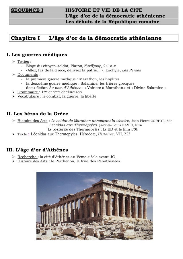 4eme Lca Sequence 1 L Age D Or D Athenes