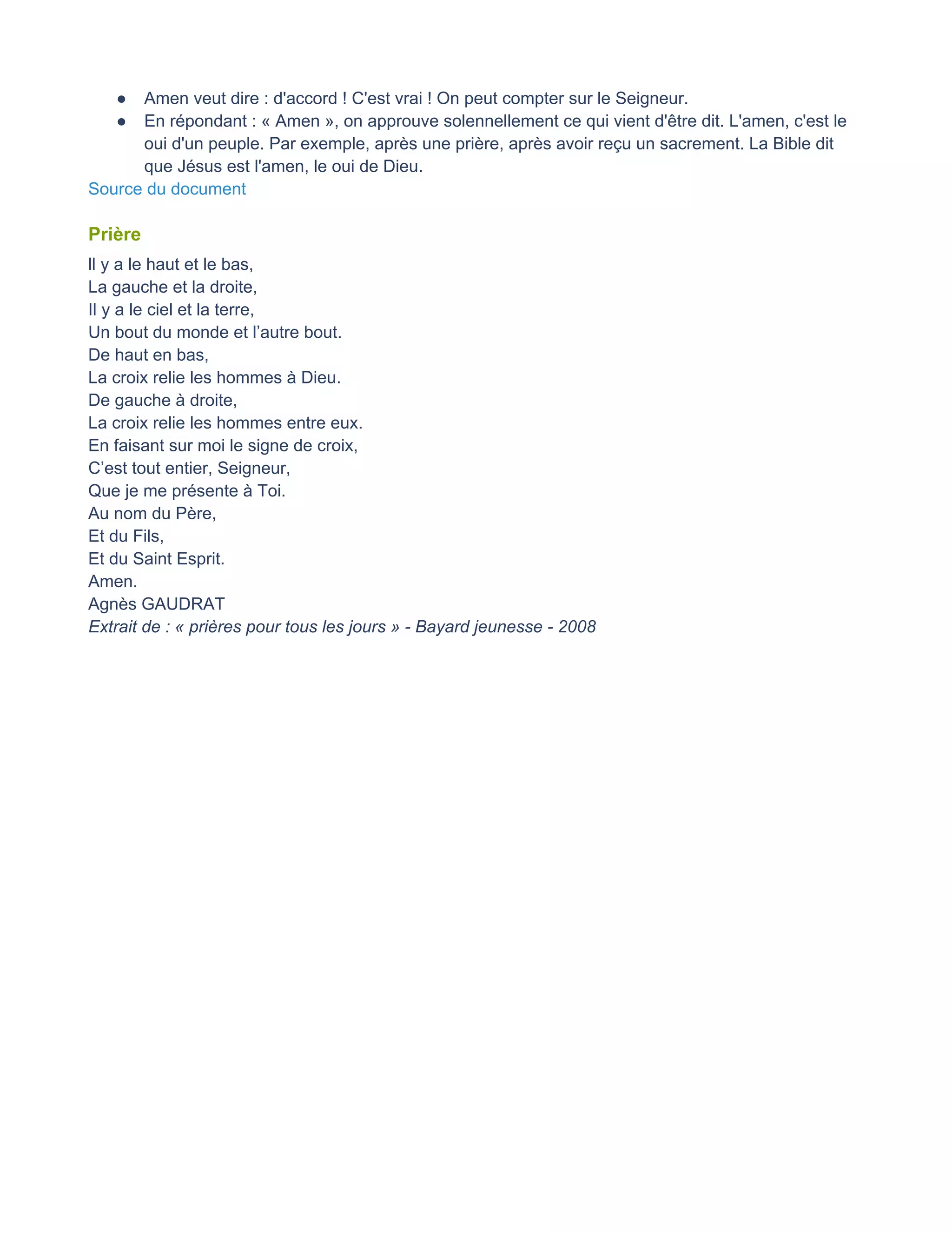 Fiche pourquoi faire le signe de la croix ? PDF