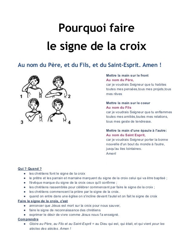Fiche pourquoi faire le signe de la croix