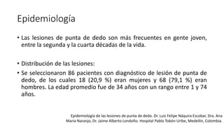 Lesión de la punta de los dedos | PPTX