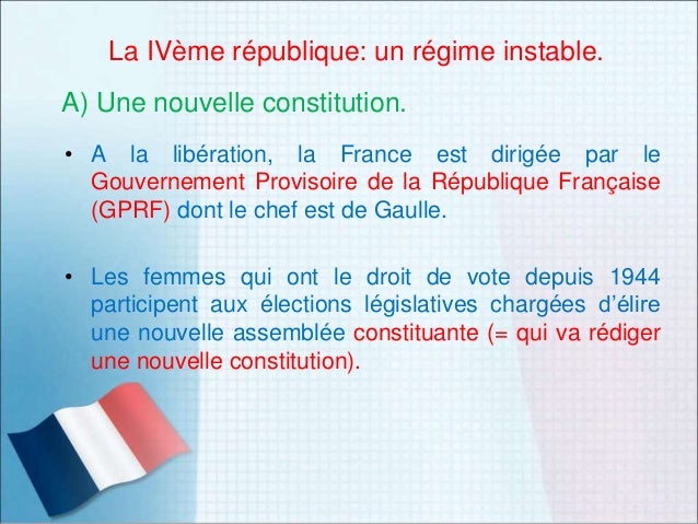 La France depuis 1946 - Les institutions de la ve République