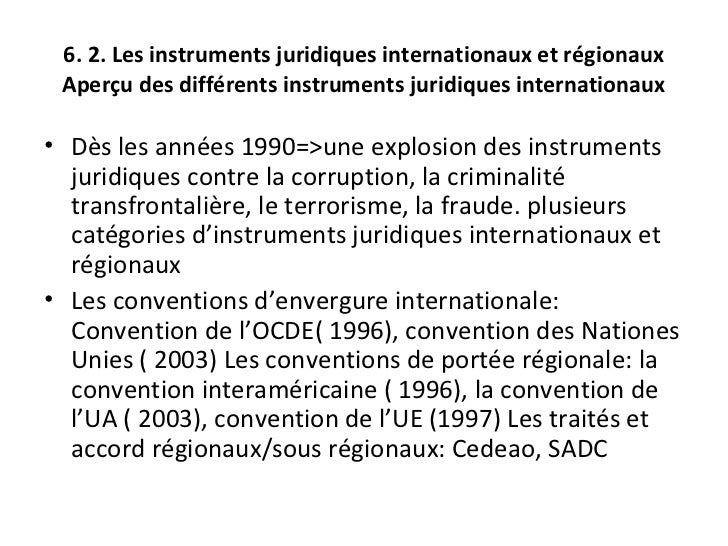 Les instruments et mécanismes internationaux régionaux