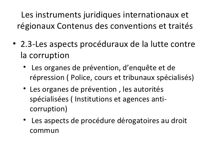 Les instruments et mécanismes internationaux régionaux