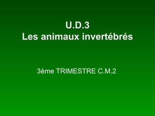 U.D.3 Les animaux invertébrés 3ème TRIMESTRE C.M.2  