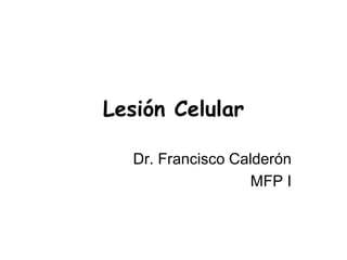 Lesión Celular
Dr. Francisco Calderón
MFP I
 