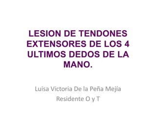 Luisa Victoria De la Peña Mejía
Residente O y T
 
