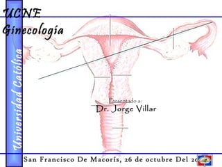 Universidad Católica Nordestana UCNE       Ginecología San Francisco De Macorís, 26 de octubre Del 2006 Lesiones Benignas de Vulva y Vagina   Presentado a: Dr. Jorge Villar 