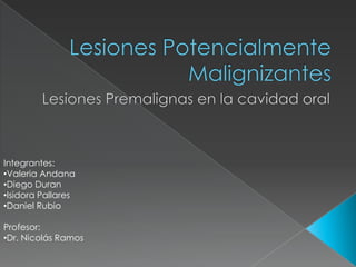 Integrantes:
•Valeria Andana
•Diego Duran
•Isidora Pallares
•Daniel Rubio

Profesor:
•Dr. Nicolás Ramos
 