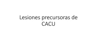 Lesiones precursoras de
CACU
 