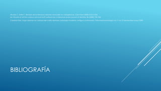 BIBLIOGRAFÍA
Álvarez C, Grille C. Revisión de la literatura: lesiones cervicales no cariogénicas. Cient Dent 2008;5;3:215-224.
Ian Wooda et all Non-carious cervical tooth surface loss: A literature review journal of dentistry 36 (2008) 759–766
Calabria Díaz, Hugo Lesiones no cariosas del cuello dentario: patología moderna, antigua controversia, Odontoestomatología vol.11 no.12 Montevideo mayo 2009
 