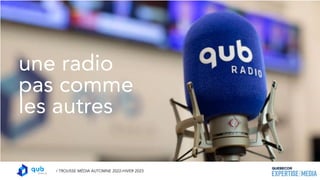 une radio québécoise crédible
/ QUB radio en direct
QUÉBECOR | 25
70
heures de programmation
originale par semaine en
dire...