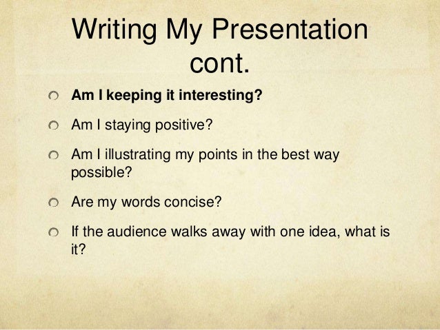 How to write presentation