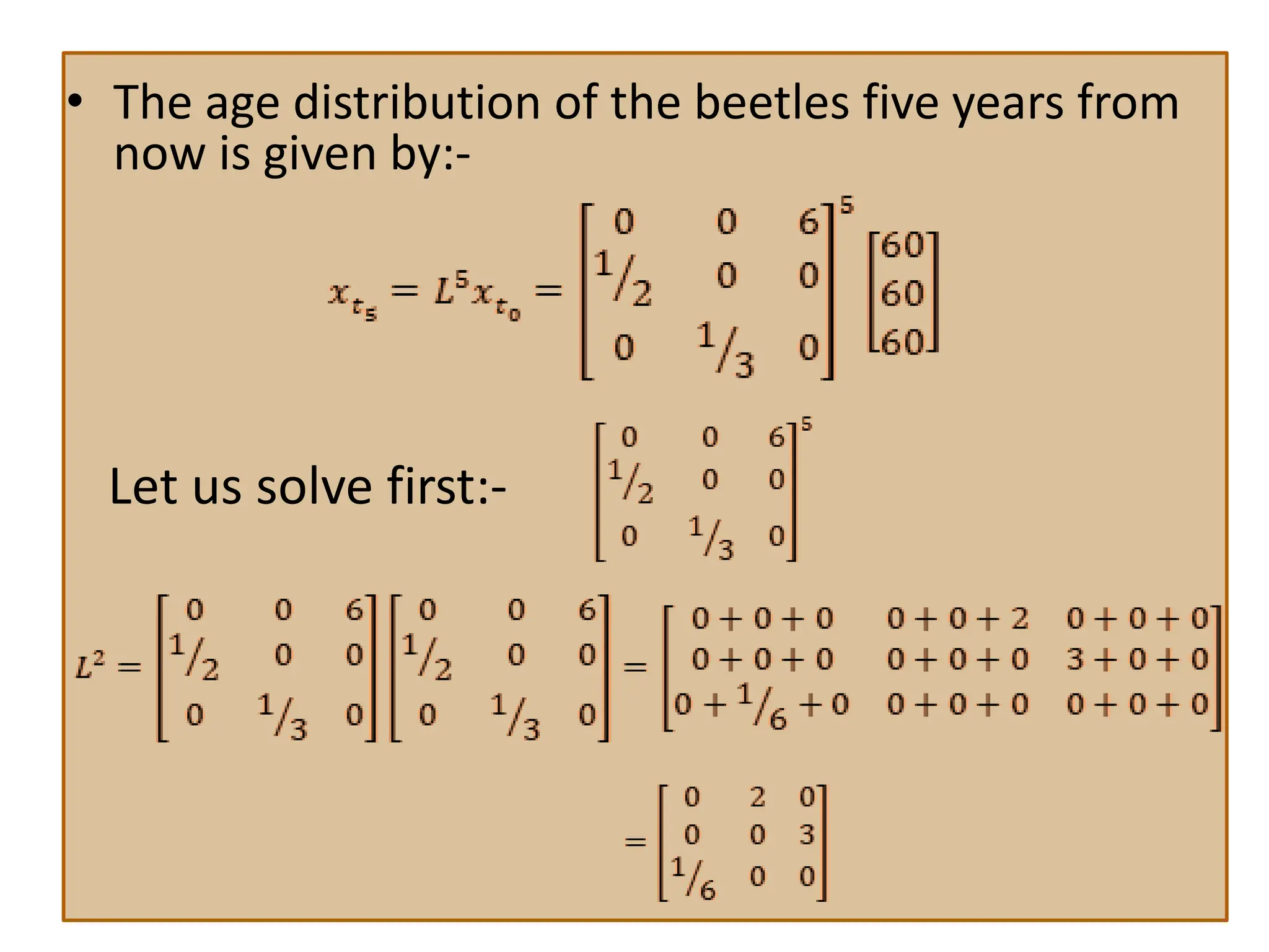 Importance of Leslie Matrix and age distribution towards population ...