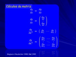 Cálculos da matriz




Magnus e Neudecker 1988, Nel 1980
 