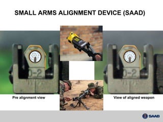 Pre alignment view View of aligned weapon SMALL ARMS ALIGNMENT DEVICE (SAAD) 