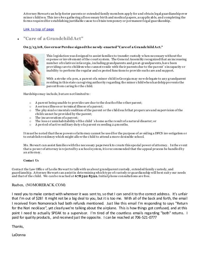 temporary power of attorney for child