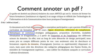 Comment annoter un pdf ?
 
