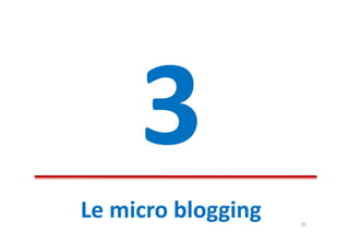 Le micro blogging   20
 