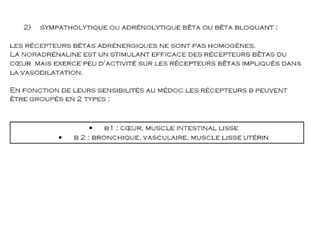 LES MÉDICAMENTS DU système nerveux autonome