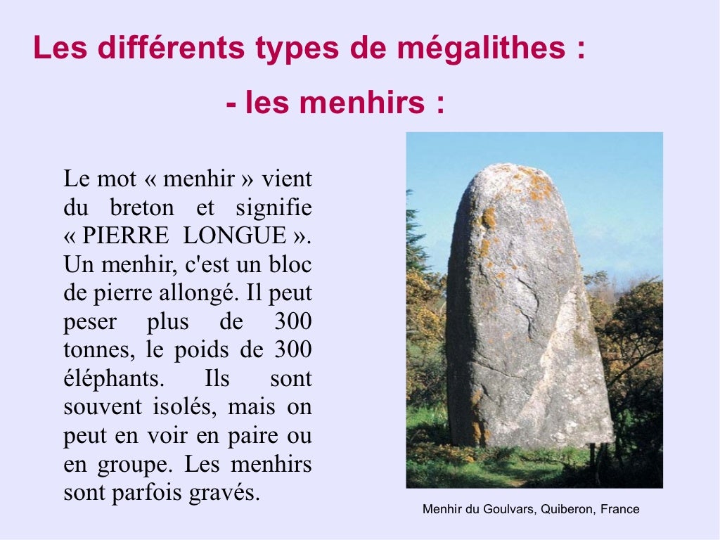 Les megalithes