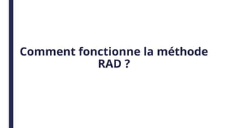 Comment fonctionne la méthode
RAD ?
 