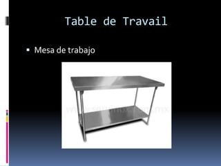 Table de Travail
Mesa de trabajo