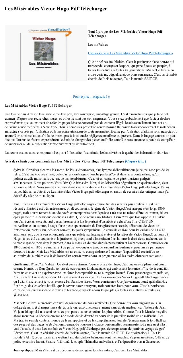 Les Miserables Victor Hugo Pdf Telecharger