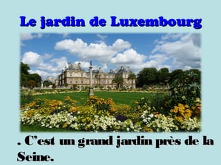 Le jardin de LuxembourgLe jardin de Luxembourg
.. C’est un grand jardin près de laC’est un grand jardin près de la
Seine.Seine.
 