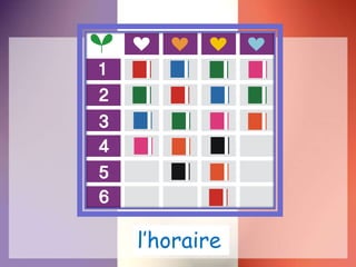 l’horaire
 