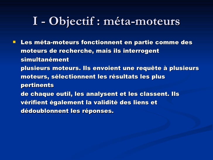 Les méta moteurs de recherche